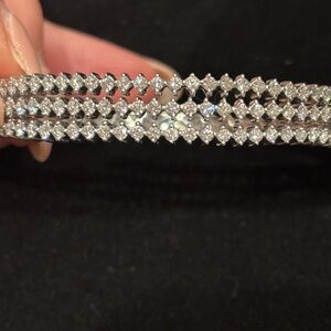 Elegant Silver Rhinestone Bracelet